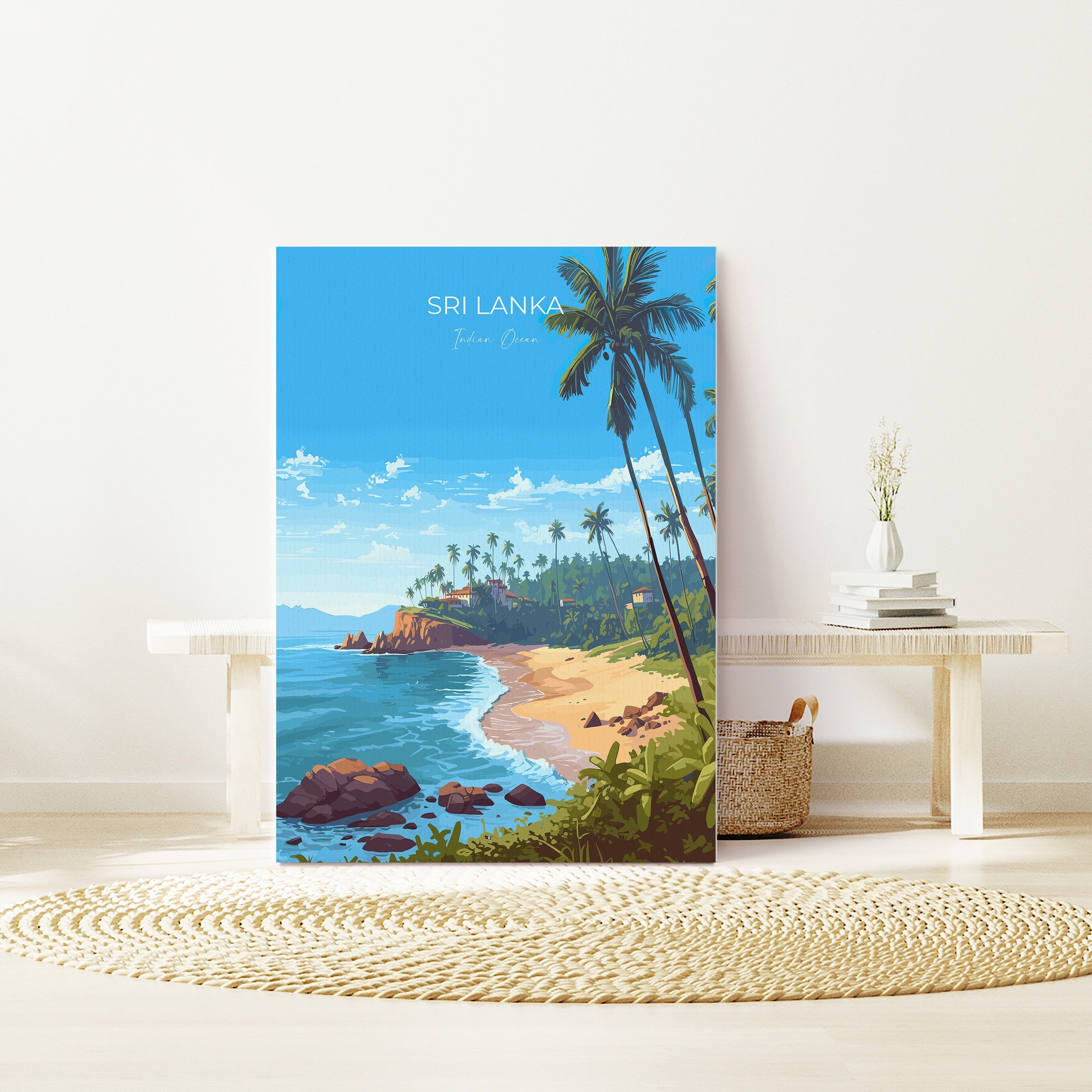 Sri Lanka Travel Print, Travel Poster of Sri Lanka, India, Sri Lanka Art, Sri Lanka Gift, India Art Gift, Wall Art Print NQ Media Designs