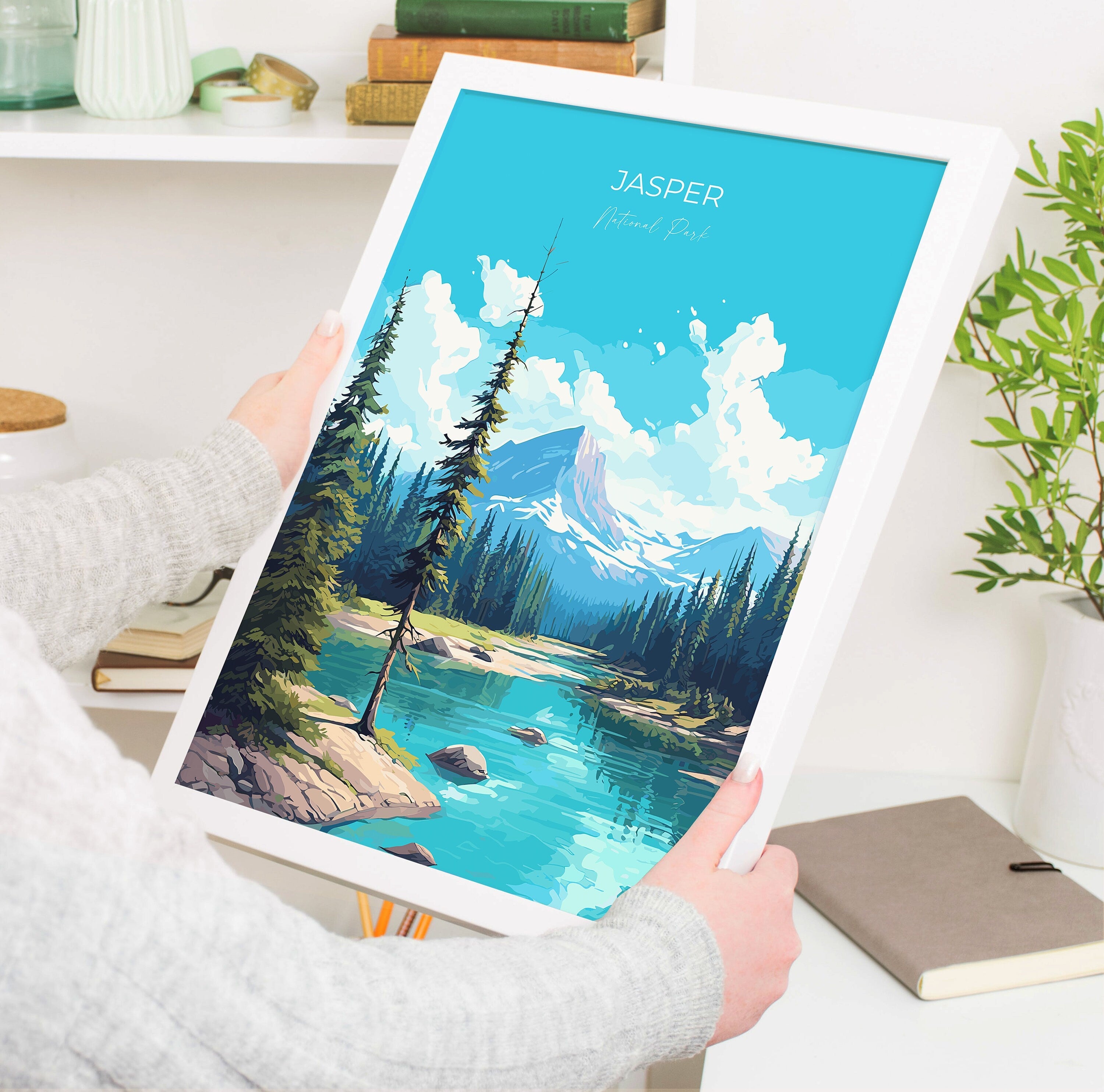 Jasper Print, Travel Poster of Jasper National Park, National Park, Jasper Gift, Canada Art Gift, Travel Gift NQ Media Designs
