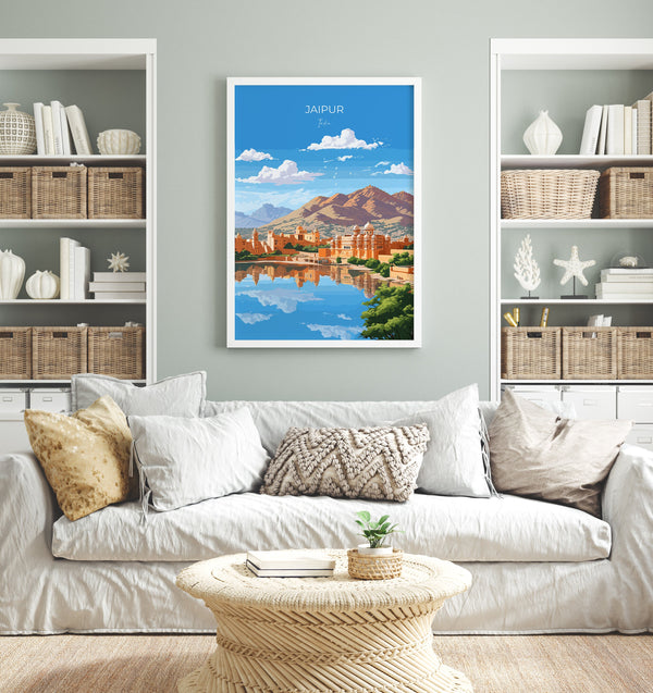 Jaipur Travel Print, Travel Poster of Jaipur, India, Jaipur Gift Art, India Gift, Wall Art Print