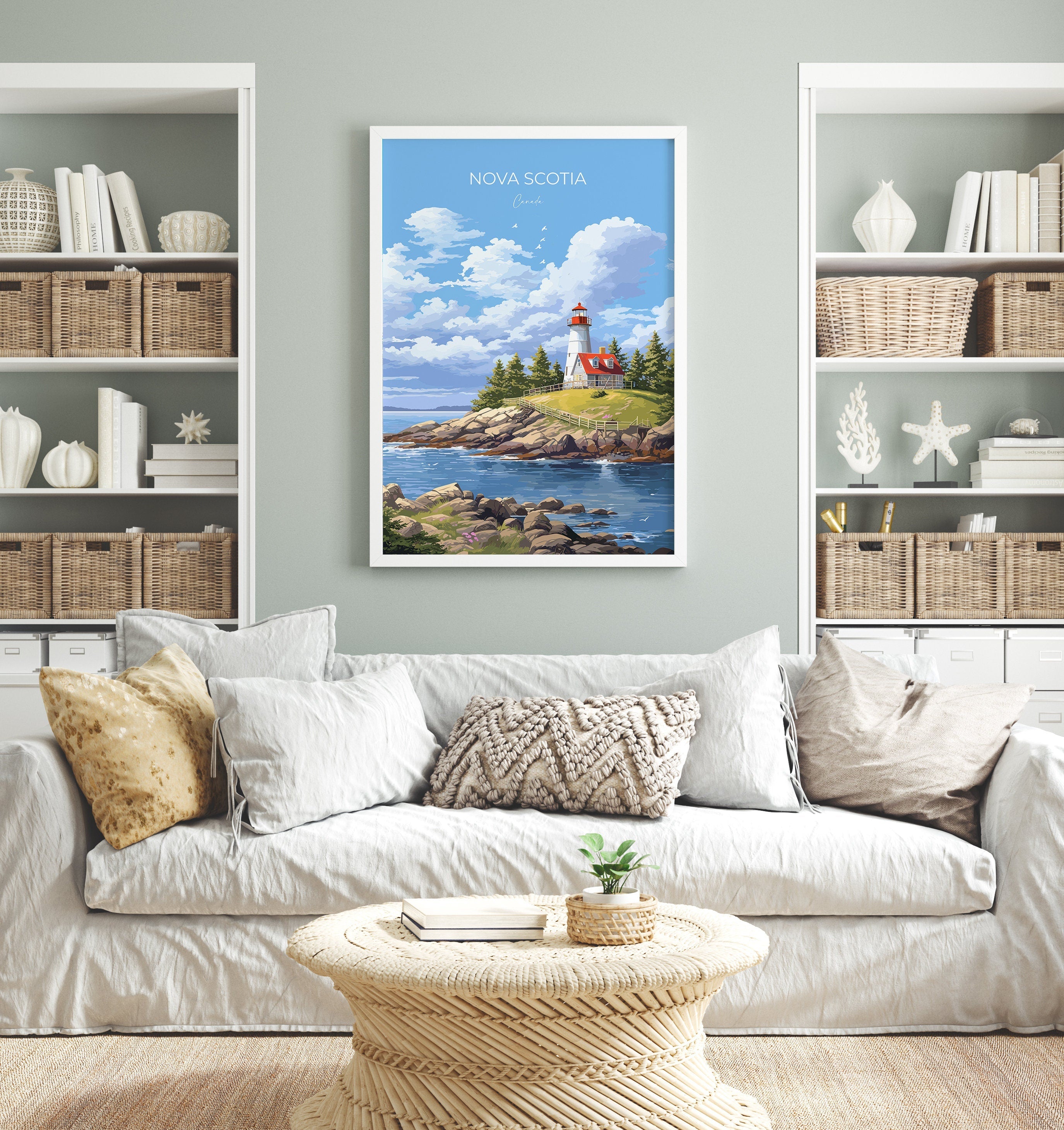 Nova Scotia Print, Travel Poster of Nova Scotia, Nova Scotia Gift, Canada Art Gift, Travel Gift NQ Media Designs