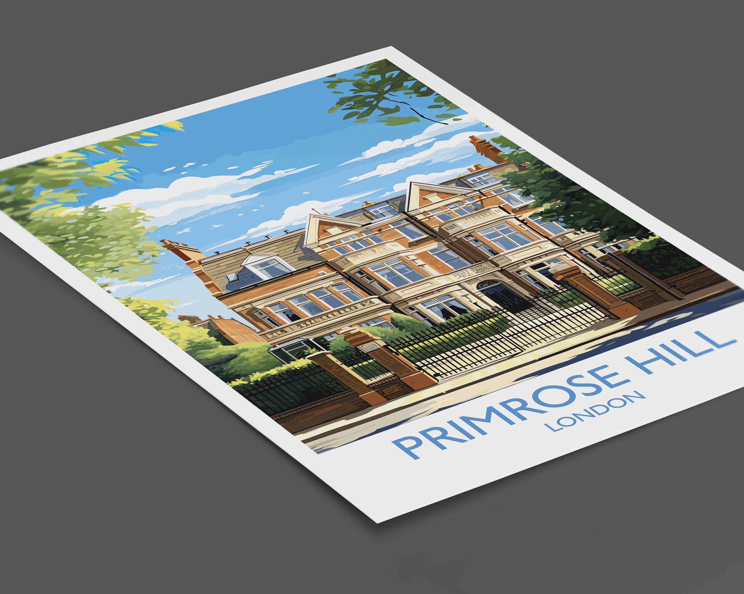 Primrose Hill Travel Print, Travel Poster of Primrose Hill , London Poster, Primrose HillGift, Primrose HillArt, London Art NQ Media Designs