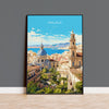 Malaga Travel Print, Travel Poster of Malaga, Spain, Malaga Gift, Spain Gift Art, Wall Art Print