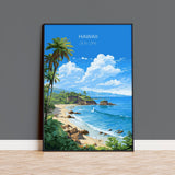 Hawaii Travel Print, Travel Poster of Hawaii, Hawaii Art Gift,United States Gift, USA Wall Art Print NQ Media Designs