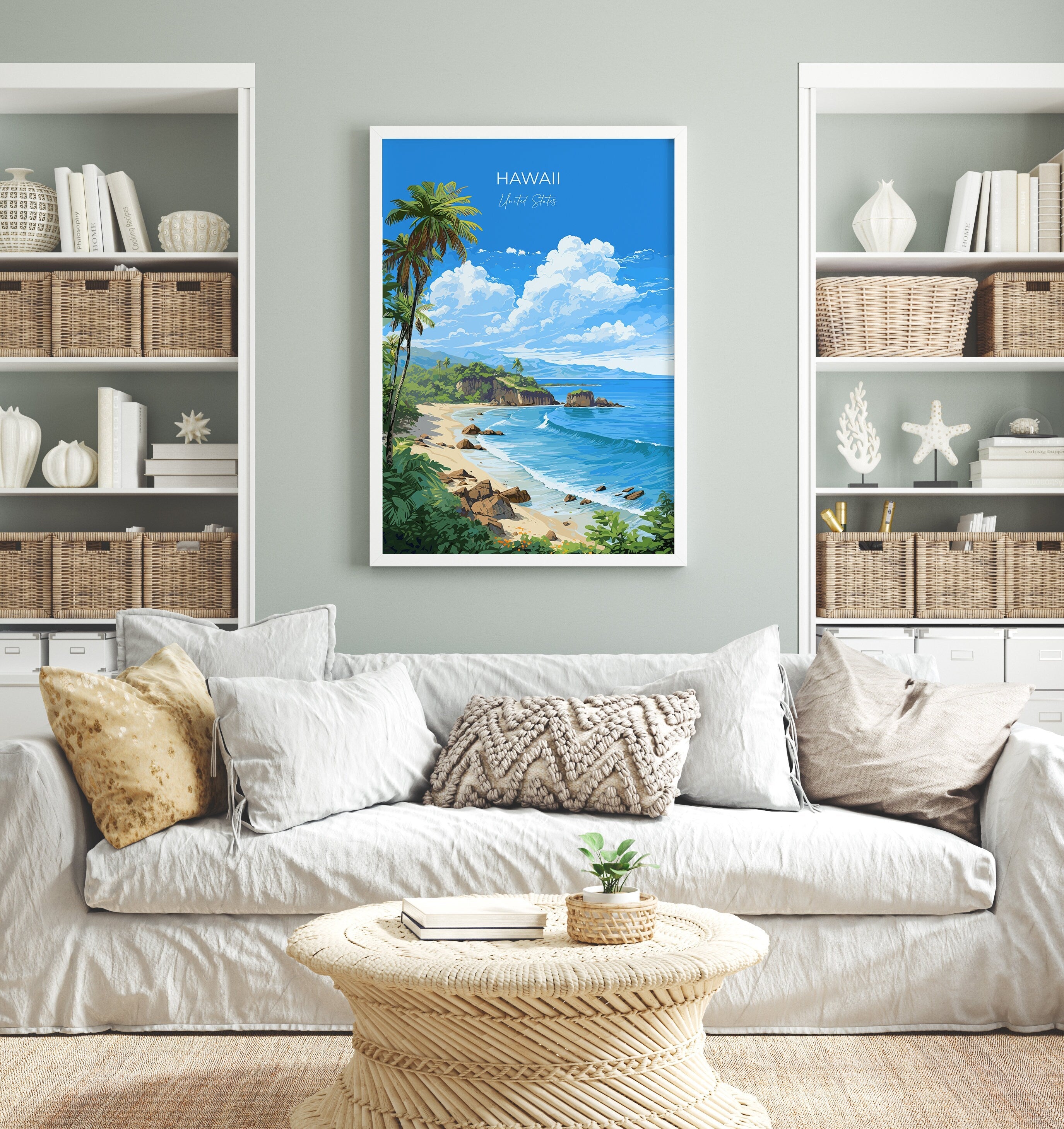 Hawaii Travel Print, Travel Poster of Hawaii, Hawaii Art Gift,United States Gift, USA Wall Art Print NQ Media Designs
