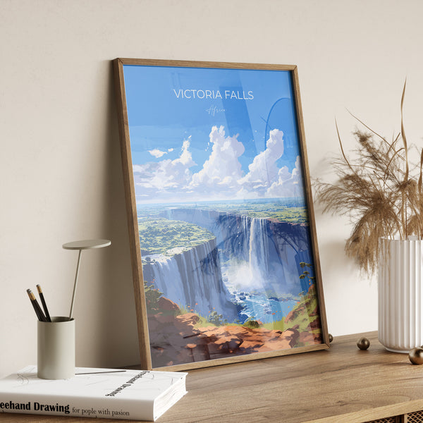 Victoria Falls Poster, Travel Print of Victoria Falls, Zimbabwe Art Gift, Victoria Falls Gift, Africa Art, Travel Gift