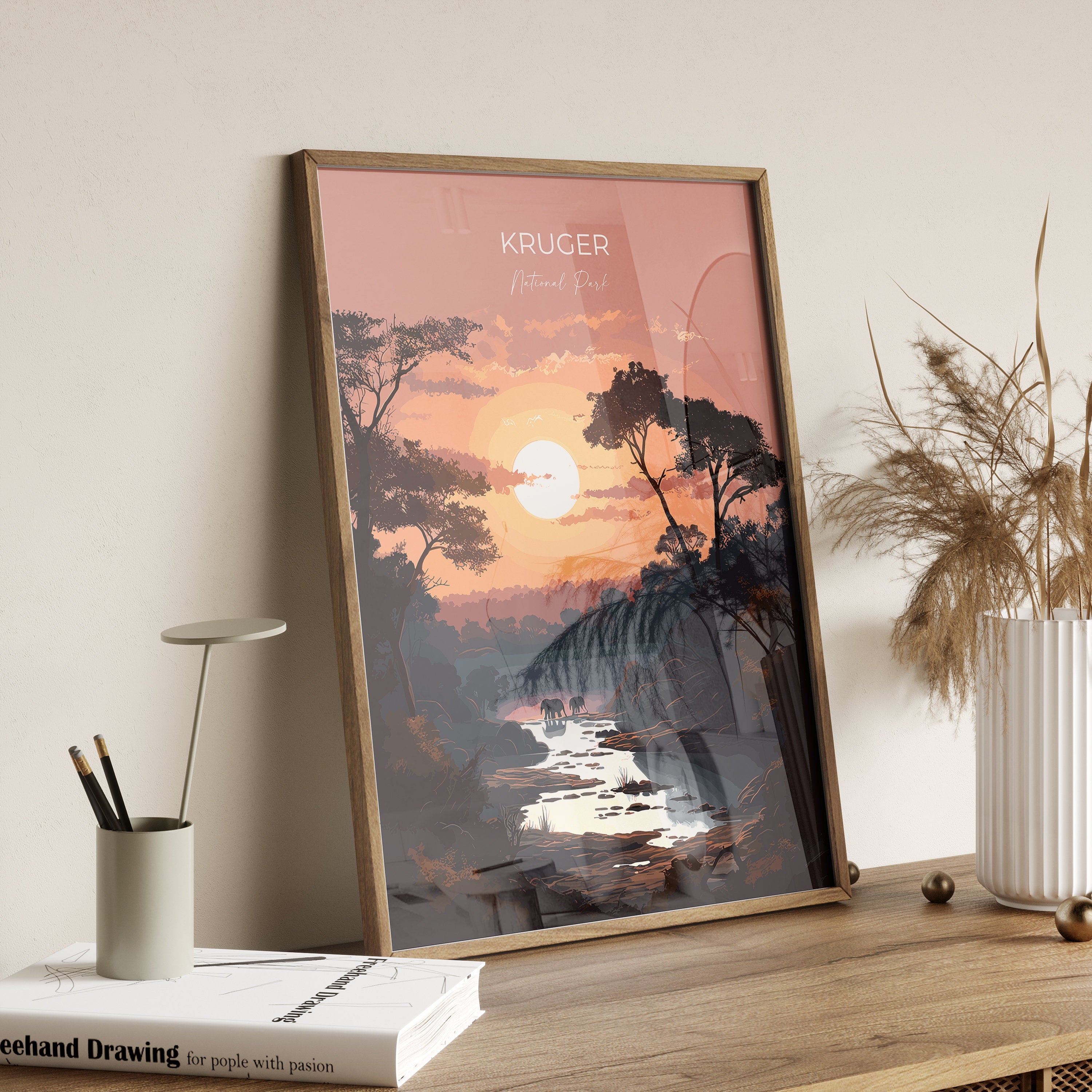 Kruger Travel Print, Travel Poster of Kruger, National Park, Kruger Gift, SouthAfrica Art, Wall Art Print NQ Media Designs