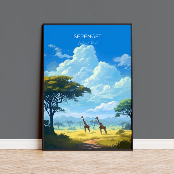 Serengeti Travel Print, Travel Poster of Serengeti, National Park, Serengeti Gift, Tanzania Art, Travel Gift