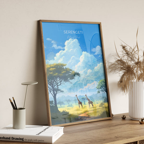 Serengeti Travel Print, Travel Poster of Serengeti, National Park, Serengeti Gift, Tanzania Art, Travel Gift