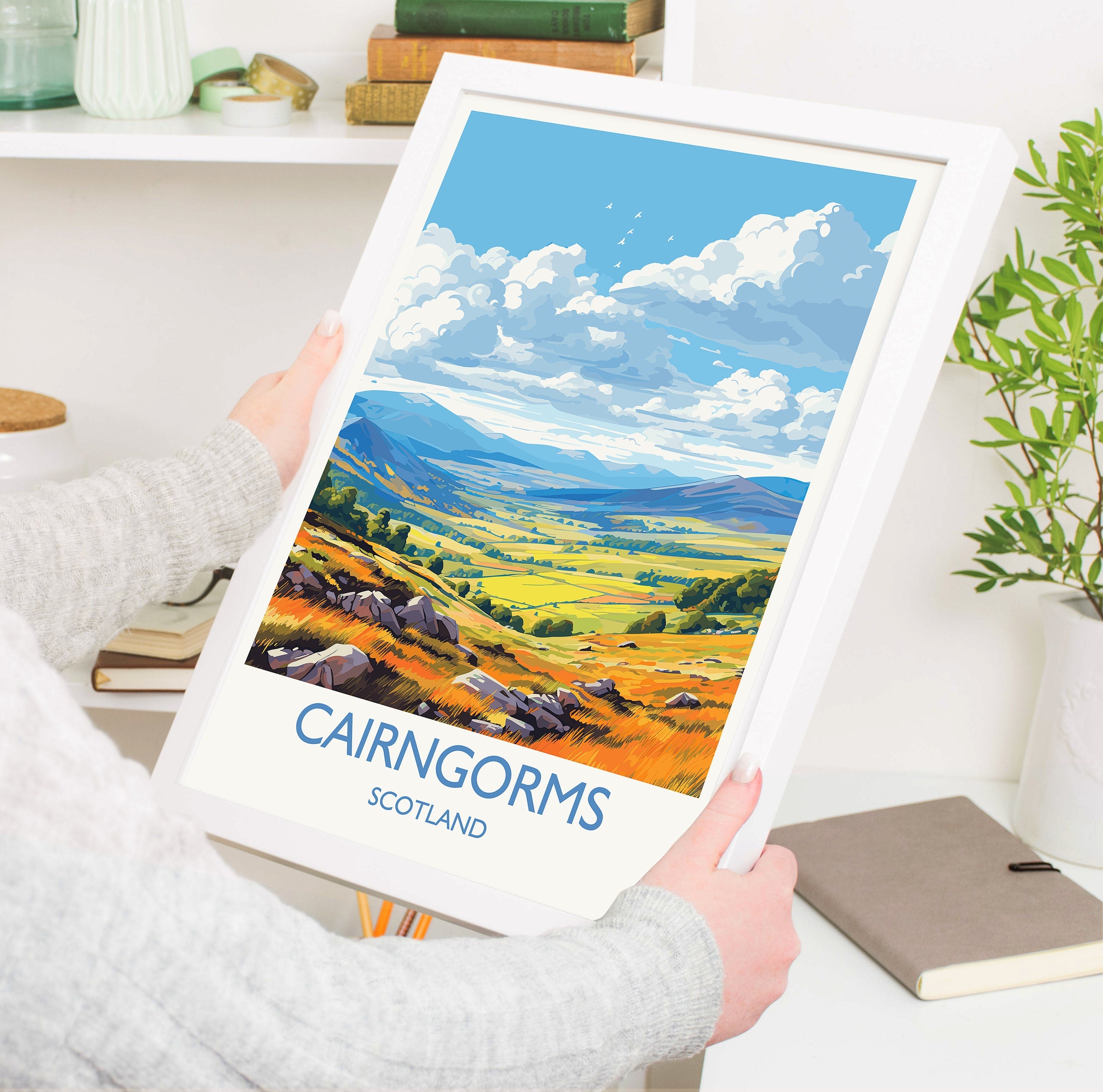Cairngorms Travel Print, Travel Poster of Cairngorms , Scotland Gift, Cairngorms Art Gift, Scottish Highlands NQ Media Designs