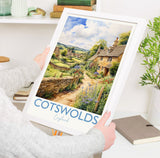 Cotswolds Print, Travel Poster of Cotswolds, England, Cotswolds Gift, Travel Watercolour Gift NQ Media Designs