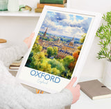 Oxford Poster, Travel Print of Oxford, England, Oxford Art Gift, Travel Watercolour Gift NQ Media Designs