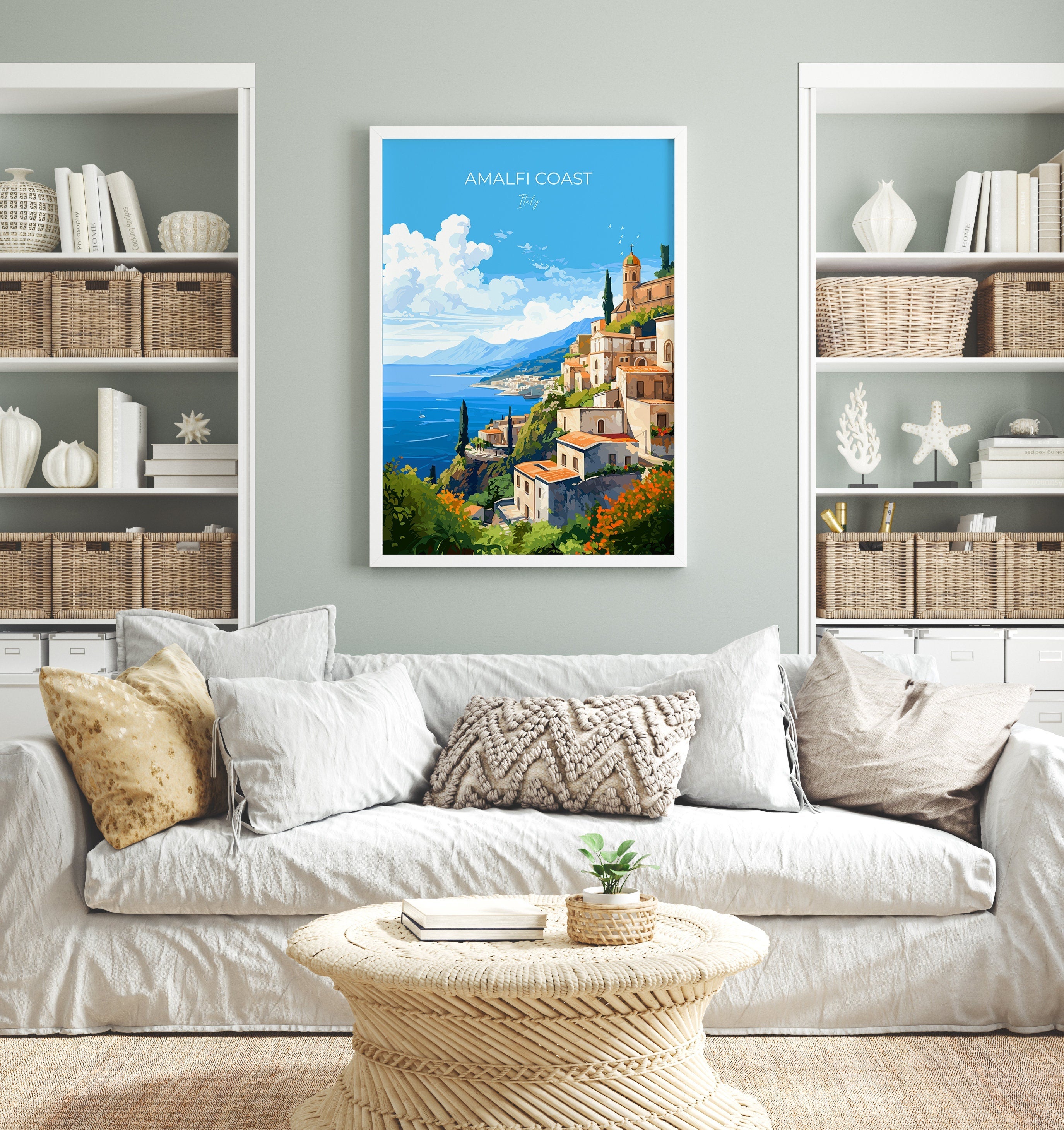 Amalfi Poster, Travel Print of Amalfi Coast, Italy Poster, Amalfi Coast Art Gift, Sorrento Art, Italy Art Travel Gift NQ Media Designs