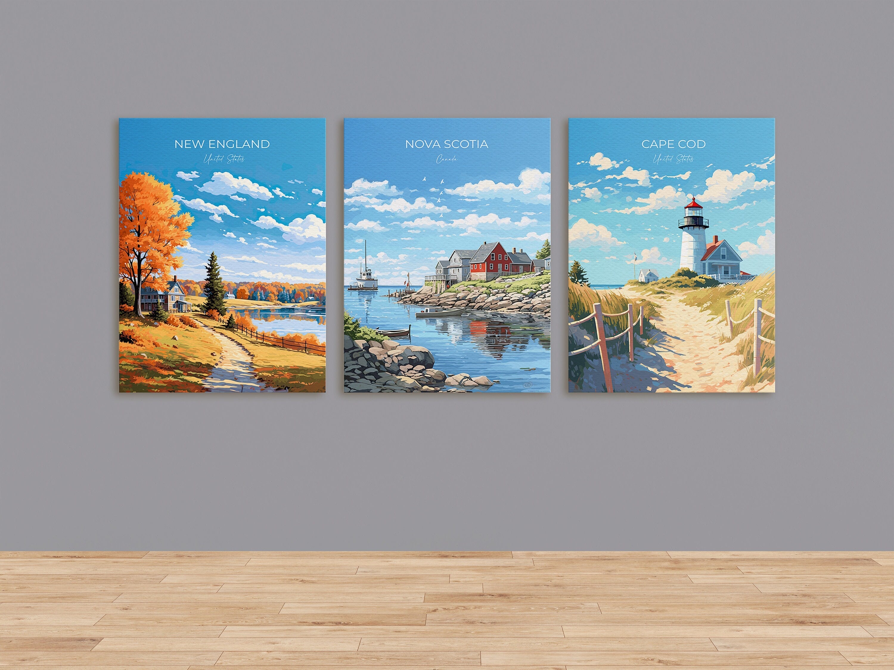 Travel Canvas Print Set | 3 Canvas Prints | Canvas Wall Art | Adventure Travel Art | Barcelona, London, New York and many more! NQ Media Designs