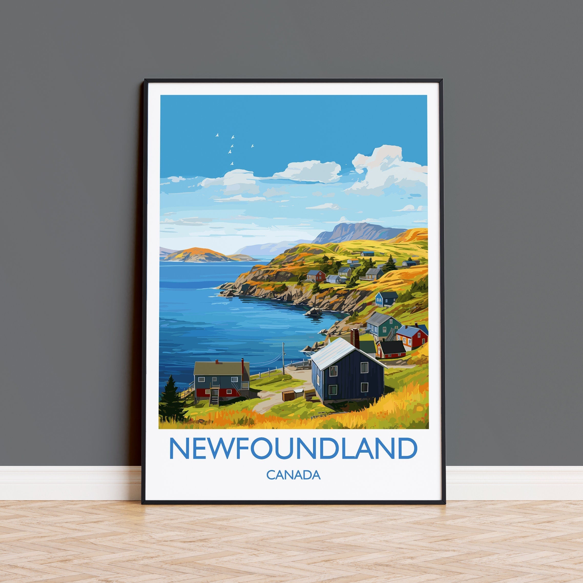 Newfoundland Poster, Travel Print of Newfoundland, Canada, Newfoundland Art Gift, Travel Gift NQ Media Designs