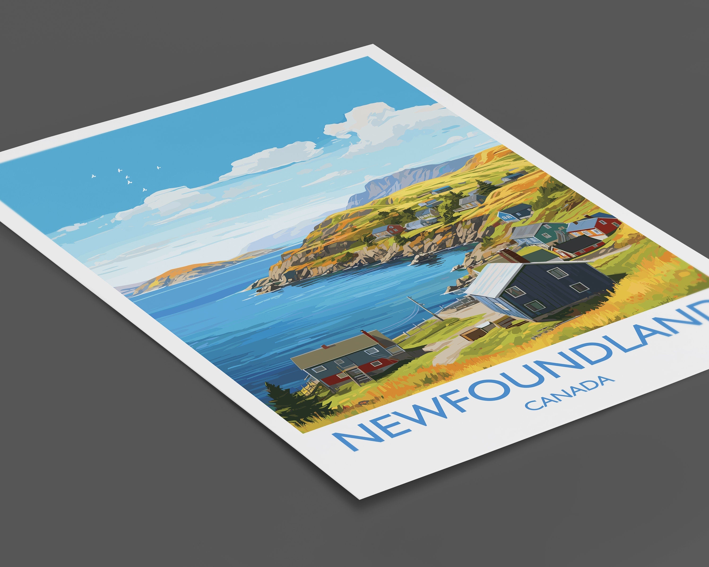 Newfoundland Poster, Travel Print of Newfoundland, Canada, Newfoundland Art Gift, Travel Gift NQ Media Designs