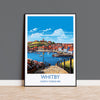 Whitby Travel Print, Travel Poster of Whitby, Yorkshire Gift, England, North Yorkshire Art, Whitby Gift, Wall Art Print NQ Media Designs
