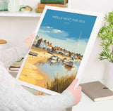 Wells Next the Sea Travel Print, Travel Poster of Wells Next the Sea, Norfolk, England, Norfolk Art, Norfolk Gift, Wall Art Print NQ Media Designs