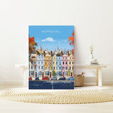 Notting Hill Travel Poster, Travel Print of Notting Hill, London Poster, Notting Hill Gift, Notting Hill Art, London Art UK Travel Gift NQ Media Designs