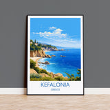 Kefalonia Travel Poster, Travel Print of Kefalonia, Greece, Kefalonia Art Gift, Wall Art Print NQ Media Designs