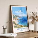 Kefalonia Travel Poster, Travel Print of Kefalonia, Greece, Kefalonia Art Gift, Wall Art Print NQ Media Designs