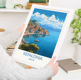 Kefalonia Print, Travel Poster of Kefalonia, Greece, Kefalonia Gift Art, Wall Art Print NQ Media Designs