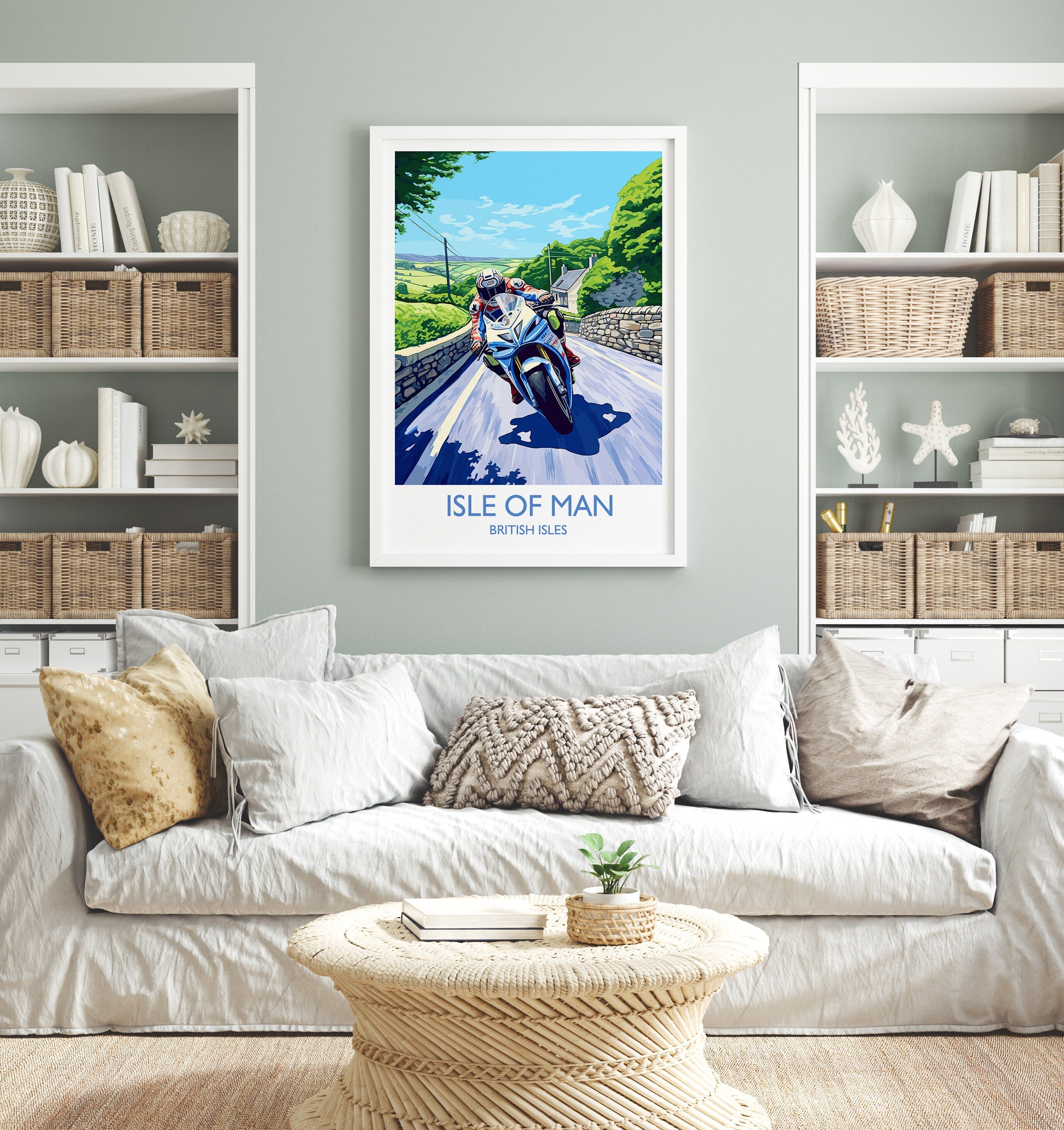 Isle of Man Print, Travel Poster of Isle of Man, Motorbike Racing, Isle of Man Art Gift,British Isles Wall Art Print NQ Media Designs