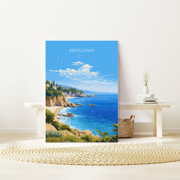 Kefalonia Poster, Travel Print of Kefalonia, Greece, Kefalonia Gift Art, Wall Art Print