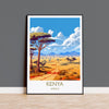 Kenya Travel Print, Travel Poster of Kenya, Kenya Gift, Africa, Africa Art Gift, Wall Art Print NQ Media Designs