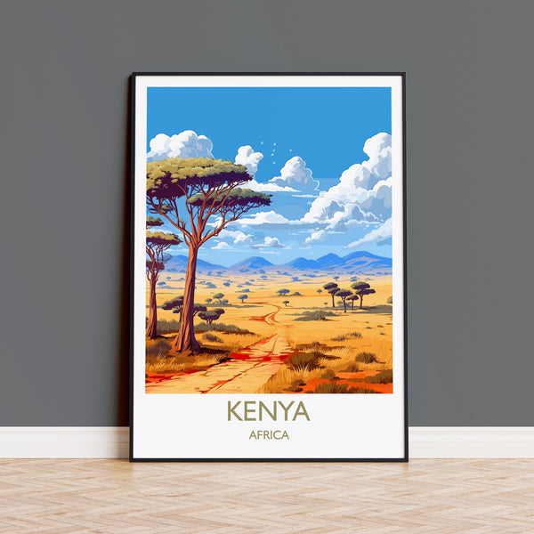Kenya Travel Print, Travel Poster of Kenya, Kenya Gift, Africa, Africa Art Gift, Wall Art Print