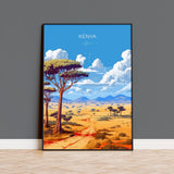 Kenya Travel Print, Travel Poster of Kenya, Kenya Gift, Africa, Africa Art Gift, Wall Art Print NQ Media Designs