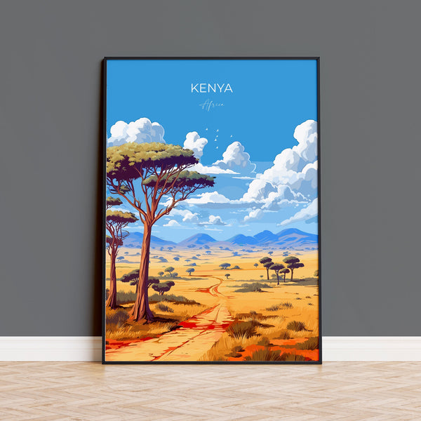 Kenya Travel Print, Travel Poster of Kenya, Kenya Gift, Africa, Africa Art Gift, Wall Art Print