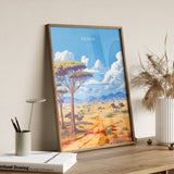 Kenya Travel Print, Travel Poster of Kenya, Kenya Gift, Africa, Africa Art Gift, Wall Art Print NQ Media Designs