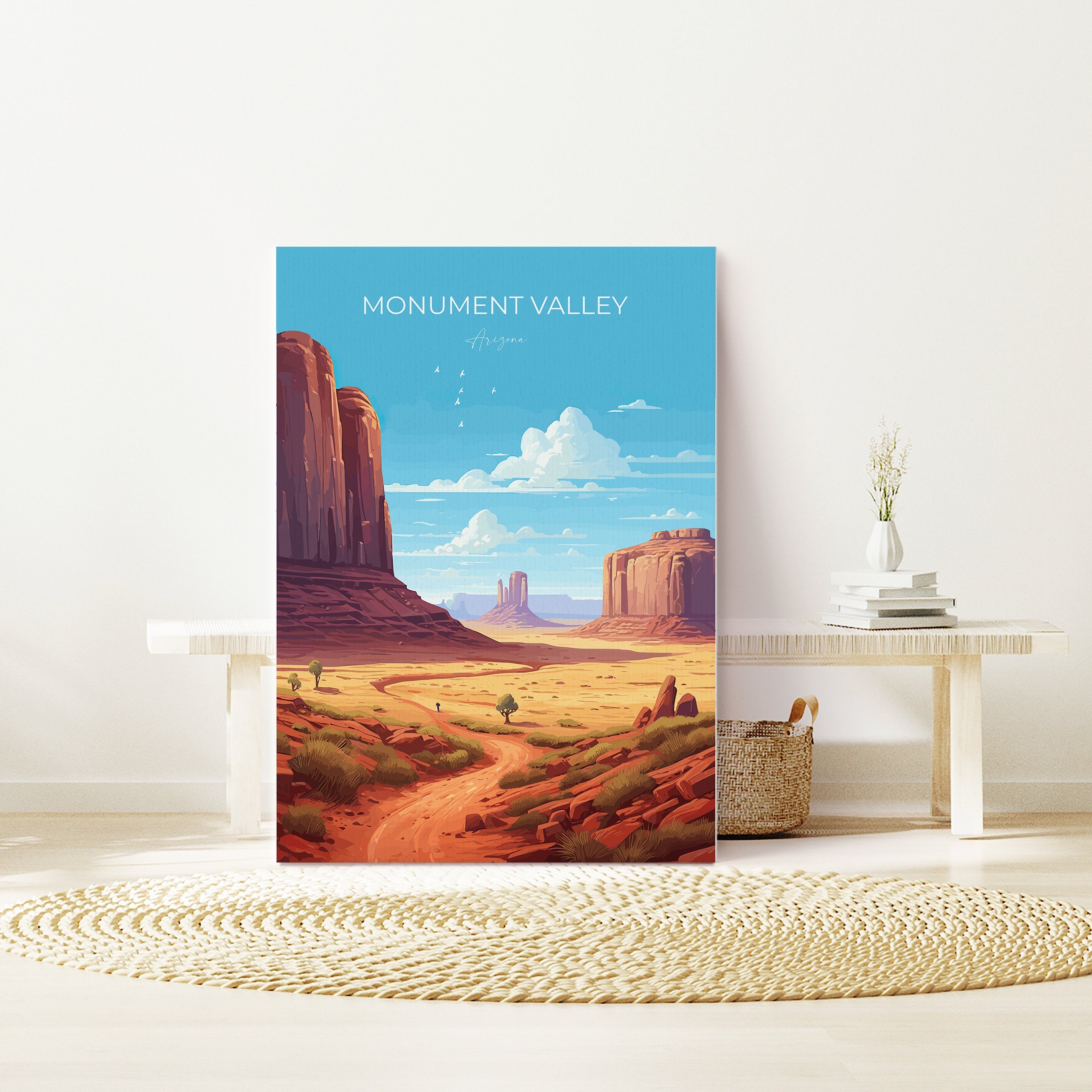 Monument Valley Print, Travel Poster of Monument Valley, Arizona, Arizona Art, Monument Valley Gift, Wall Art Print NQ Media Designs