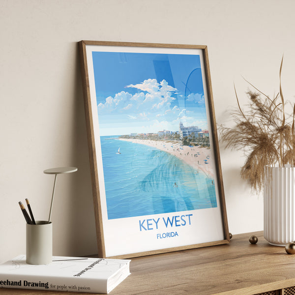 Key West Travel Poster, Travel Printof Key West , Key West Gift,Florida Art Gift,USA Wall Art Print