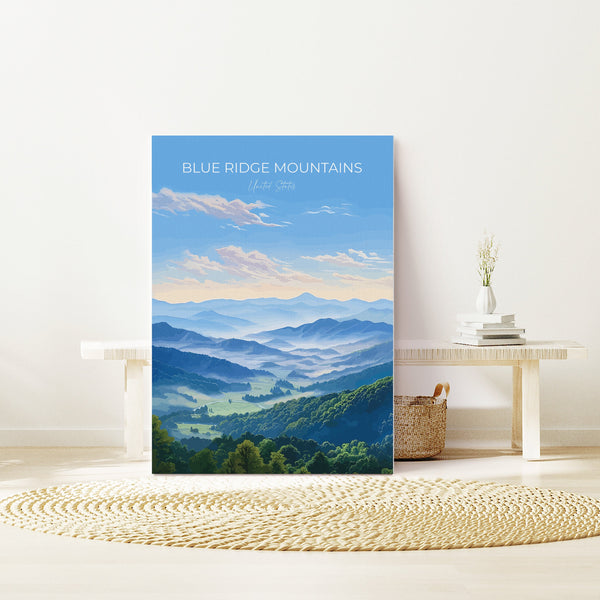 Blue Ridge Mountains Print, Travel Poster of Blue Ridge Mountains, Appalachian Mountains, USA, Travel Gift