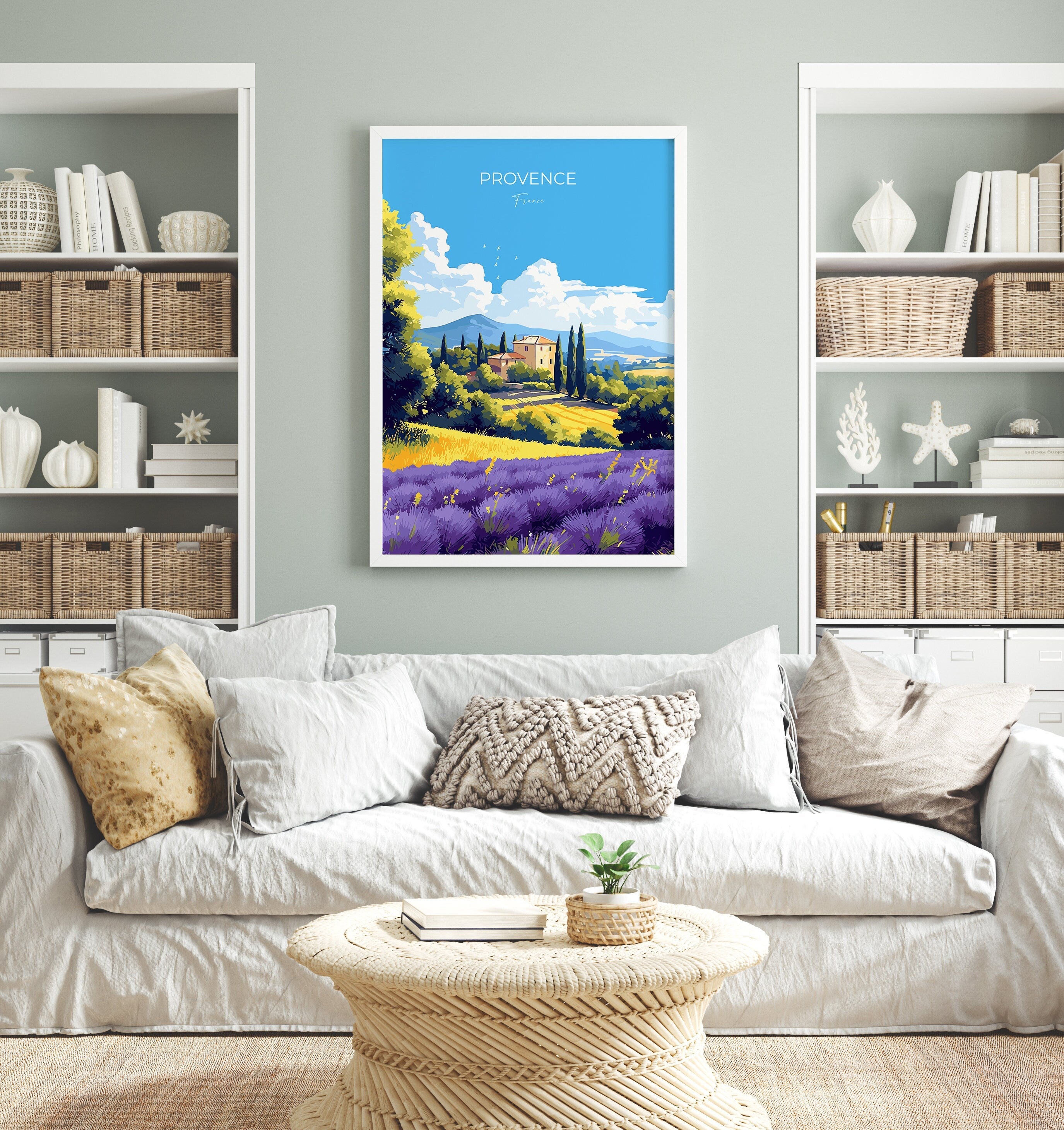 Provence Travel Poster, Travel Print of Provence, France, Provence Gift, France Wall Art, Travel Gift NQ Media Designs