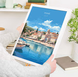 Hvar Travel Poster, Travel Print of Hvar, Croatia, Hvar Art, Hvar Gift, Wall Art Print NQ Media Designs
