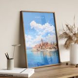 Korcula Travel Print, Travel Poster of Korcula, Croatia, Korcula Art, Korcula Gift, Wall Art Print NQ Media Designs