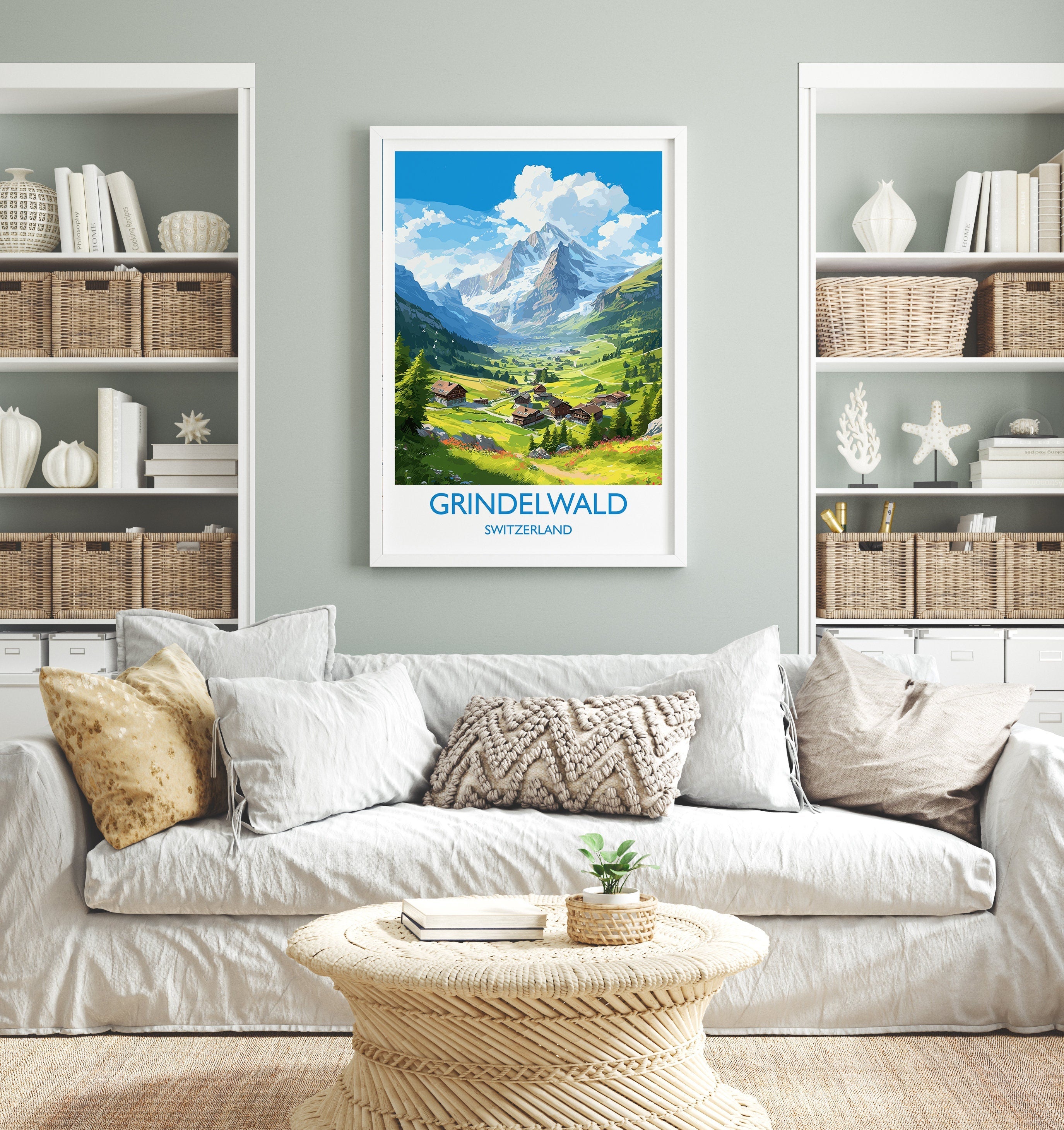 Grindelwald Travel Print, Travel Poster of Grindelwald, Grindelwald Gift, Switzerland Art Gift,Wall Art Print NQ Media Designs