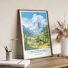 Grindelwald Travel Print, Travel Poster of Grindelwald, Grindelwald Gift, Switzerland Art Gift,Wall Art Print