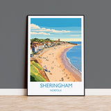 Sheringham Beach Travel Print, Travel Poster of Sheringham , Norfolk Gift, England, Norfolk Art, Sheringham Gift, Wall Art Print NQ Media Designs