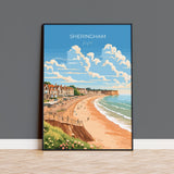 Sheringham Beach Travel Print, Travel Poster of Sheringham , Norfolk Gift, England, Norfolk Art, Sheringham Gift, Wall Art Print NQ Media Designs