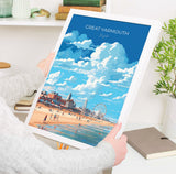 Great Yarmouth Travel Print, Travel Poster of Great Yarmouth , Norfolk Gift, England, Norfolk Art, Great Yarmouth Gift, Wall Art Print NQ Media Designs