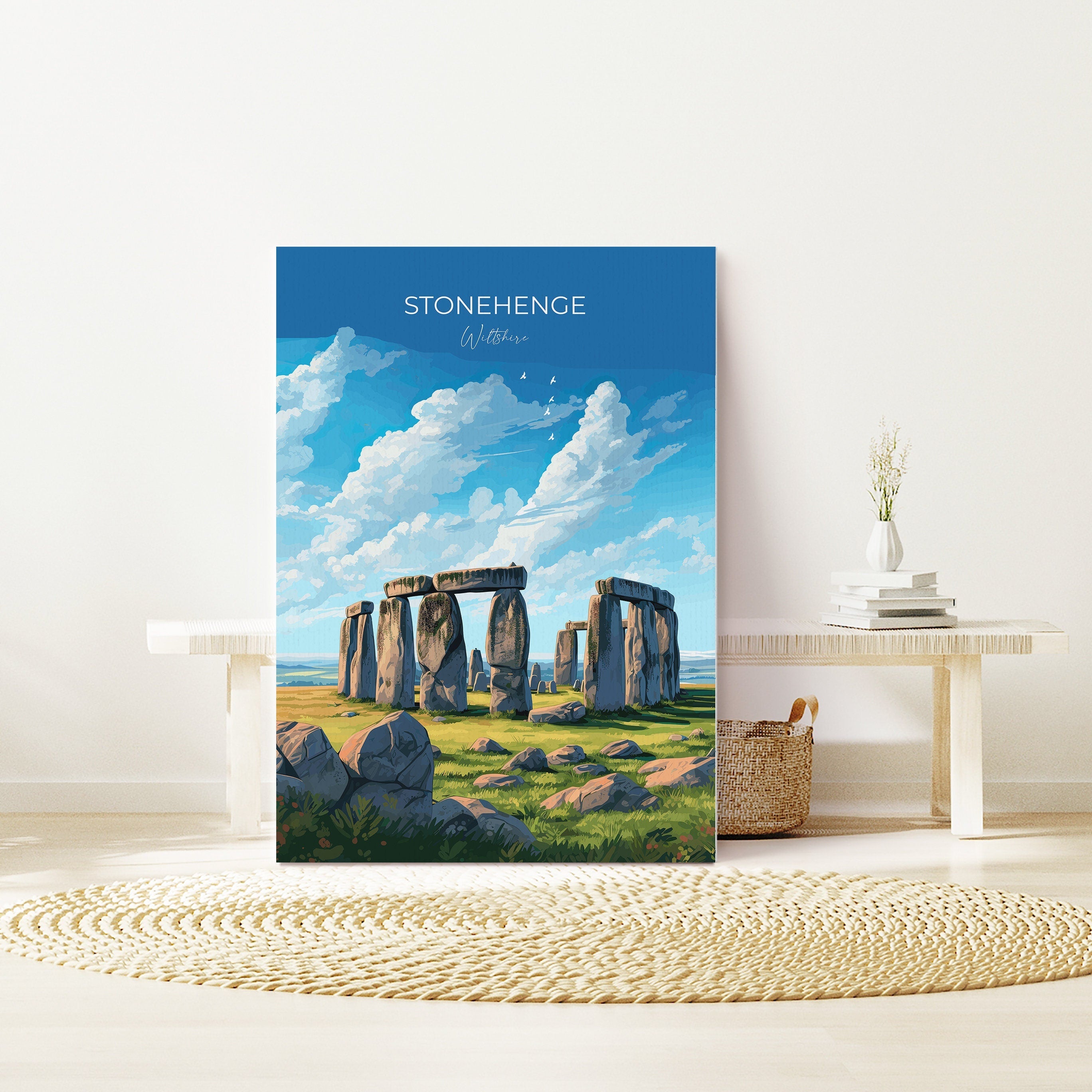 Stonehenge Travel Print, Travel Poster of Stonehenge, England, Wiltshire, Stonehenge Gift, Wall Art Print NQ Media Designs