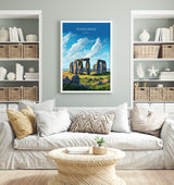 Stonehenge Travel Print, Travel Poster of Stonehenge, England, Wiltshire, Stonehenge Gift, Wall Art Print NQ Media Designs
