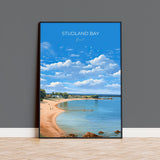 Studland Bay Travel Poster, Travel Print of Studland Bay, England, Dorset Coast Art, Dorset Gift, Wall Art Print NQ Media Designs
