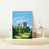 Windsor Castle Print, Travel Poster of Windsor Castle, Berkshire, England, Windsor Castle Gift, UK Wall Art Gift Print NQ Media Designs