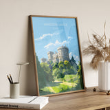 Windsor Castle Print, Travel Poster of Windsor Castle, Berkshire, England, Windsor Castle Gift, UK Wall Art Gift Print NQ Media Designs