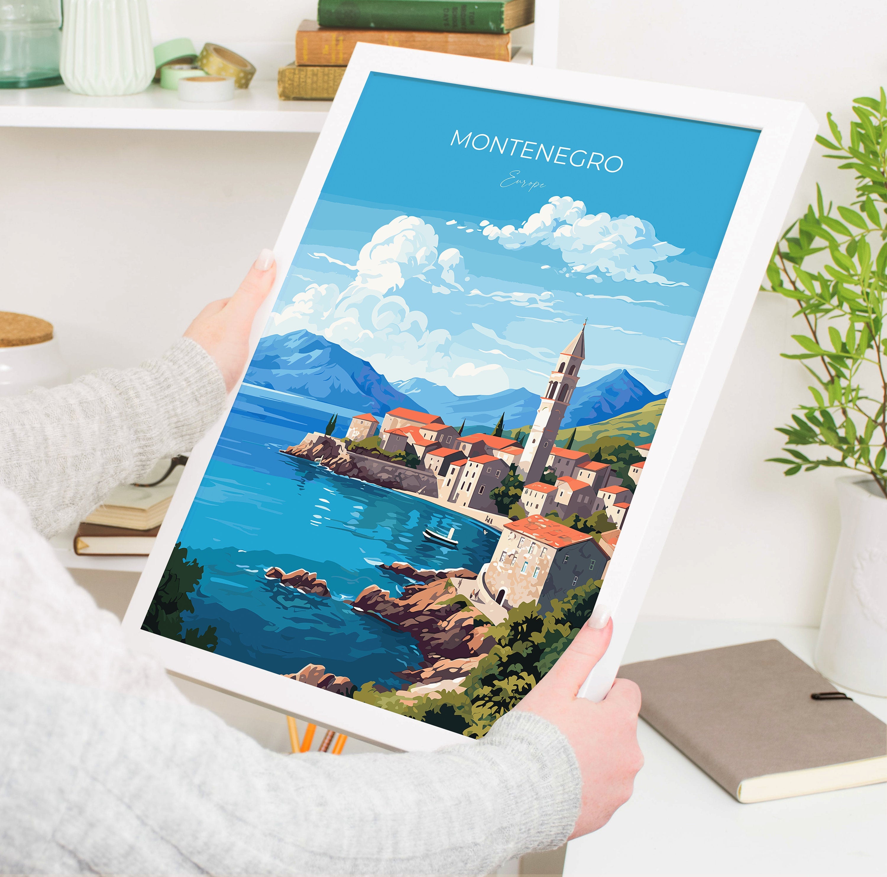 Montenegro Travel Print, Montenegro Travel Poster, Montenegro, Europe Art, Montenegro Gift, Wall Art Print NQ Media Designs