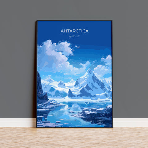 Antarctica Travel Print, Travel Poster of Antarctica, Antarctica Gift, Antarctica Art Gift, Wall Art Print